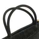 Chanel Medallion Vintage Tote Bag In Black Quilted Suede