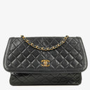 Chanel Medium Black Lambskin Quilted Single Flap Bag 24K Gold-Plated Hardware