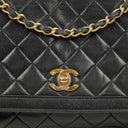 Chanel Medium Black Lambskin Quilted Single Flap Bag 24K Gold-Plated Hardware