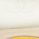 Chanel Medium Clasic Double Flap Orange Patent Quilted Leather With Silver-tone Hardware