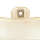 Chanel Medium Clasic Double Flap Orange Patent Quilted Leather With Silver-tone Hardware