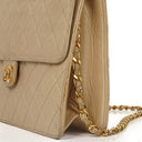 Chanel Medium Classic Beige Ivory Quilted Lambskin Single Flap Bag With 24K Gold-Plated Hardware