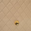Chanel Medium Classic Beige Ivory Quilted Lambskin Single Flap Bag With 24K Gold-Plated Hardware