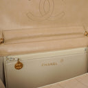 Chanel Medium Classic Beige Ivory Quilted Lambskin Single Flap Bag With 24K Gold-Plated Hardware