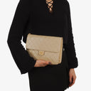 Chanel Medium Classic Beige Ivory Quilted Lambskin Single Flap Bag With 24K Gold-Plated Hardware