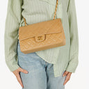 Chanel Medium Classic Beige Quilted Leather Double Flap Bag With 24K Gold-Tone Hardware