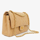Chanel Medium Classic Beige Quilted Leather Double Flap Bag With 24K Gold-Tone Hardware