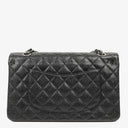 Chanel Medium Classic Black Quilted Caviar Double Flap Bag With Silver - Tone Hardware