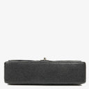 Chanel Medium Classic Black Quilted Caviar Double Flap Bag With Silver - Tone Hardware