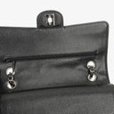 Chanel Medium Classic Black Quilted Caviar Double Flap Bag With Silver - Tone Hardware