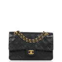 Chanel Medium Classic Black Quilted Lambskin Double Flap Bag With 24K Gold-Plated Hardware