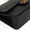 Chanel Medium Classic Black Quilted Lambskin Double Flap Bag With 24K Gold-Plated Hardware