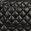 Chanel Medium Classic Black Quilted Lambskin Double Flap Bag With Gold-Tone Hardware