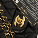 Chanel Medium Classic Black Quilted Lambskin Double Flap Bag With Gold-Tone Hardware