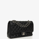 Chanel Medium Classic Double Flap Bag Black Quilted Caviar Leather With Silver-Tone Hardware, 2010-2011