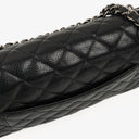Chanel Medium Classic Double Flap Bag Black Quilted Caviar Leather With Silver-Tone Hardware, 2010-2011