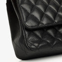 Chanel Medium Classic Double Flap Bag Black Quilted Caviar Leather With Silver-Tone Hardware, 2010-2011