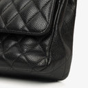 Chanel Medium Classic Double Flap Bag Black Quilted Caviar Leather With Silver-Tone Hardware, 2010-2011