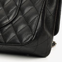 Chanel Medium Classic Double Flap Bag Black Quilted Caviar Leather With Silver-Tone Hardware, 2010-2011