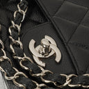 Chanel Medium Classic Double Flap Bag Black Quilted Caviar Leather With Silver-Tone Hardware, 2010-2011