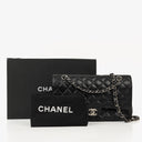 Chanel Medium Classic Double Flap Bag Black Quilted Caviar Leather With Silver-Tone Hardware, 2010-2011