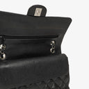 Chanel Medium Classic Double Flap Bag Black Quilted Caviar Leather With Silver-Tone Hardware, 2010-2011