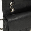 Chanel Medium Classic Double Flap Bag Black Quilted Caviar Leather With Silver-Tone Hardware, 2010-2011