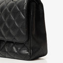 Chanel Medium Classic Double Flap Bag Black Quilted Caviar Leather With Silver-Tone Hardware, 2010-2011