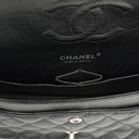 Chanel Medium Classic Double Flap Bag Black Quilted Caviar Leather With Silver-Tone Hardware, 2010-2011