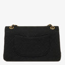 Chanel Medium Classic Double Flap Bag Black Quilted Jersey With 24K Gold-Plated Hardware