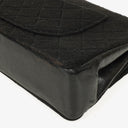 Chanel Medium Classic Double Flap Bag Black Quilted Jersey With 24K Gold-Plated Hardware