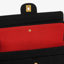 Chanel Medium Classic Double Flap Bag Black Quilted Jersey With 24K Gold-Plated Hardware