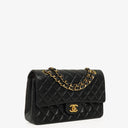 Chanel Medium Classic Double Flap Bag Black Quilted Lambskin With 24K Gold-Plated Hardware