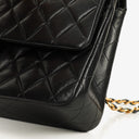 Chanel Medium Classic Double Flap Bag Black Quilted Lambskin With 24K Gold-Plated Hardware