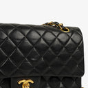 Chanel Medium Classic Double Flap Bag Black Quilted Lambskin With 24K Gold-Plated Hardware