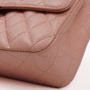 Chanel Medium Classic Double Flap Bag Pink Quilted Caviar Leather With 24K Gold-Plated Hardware