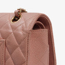 Chanel Medium Classic Double Flap Bag Pink Quilted Caviar Leather With 24K Gold-Plated Hardware