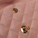 Chanel Medium Classic Double Flap Bag Pink Quilted Caviar Leather With 24K Gold-Plated Hardware