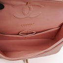Chanel Medium Classic Double Flap Bag Pink Quilted Caviar Leather With 24K Gold-Plated Hardware