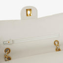 Chanel Medium Classic Double Flap Bag White Chevron Quilted Lambskin 24K Gold-Plated Hardware