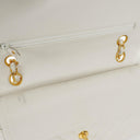 Chanel Medium Classic Double Flap Bag White Chevron Quilted Lambskin 24K Gold-Plated Hardware