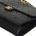 Chanel Medium Classic Navy Quilted Lambskin Single Flap Bag With 24K Gold-Plated Hardware