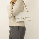 Chanel Medium Classic Quilted Lambskin Double Flap Bag With 24K Gold-Plated Hardware