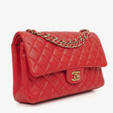 Chanel Medium Classic Red Quilted Leather Double Flap Bag With Gold-Tone Hardware
