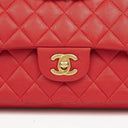 Chanel Medium Classic Red Quilted Leather Double Flap Bag With Gold-Tone Hardware