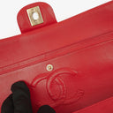 Chanel Medium Classic Red Quilted Leather Double Flap Bag With Gold-Tone Hardware