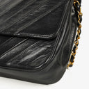 Chanel Medium Classic Single Flap Bag Black Chevron Quilted Lambskin 24K Gold-Plated Hardware