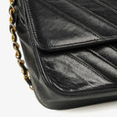 Chanel Medium Classic Single Flap Bag Black Chevron Quilted Lambskin 24K Gold-Plated Hardware