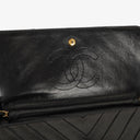 Chanel Medium Classic Single Flap Bag Black Chevron Quilted Lambskin 24K Gold-Plated Hardware