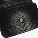 Chanel Medium Classic Single Flap Bag Black Chevron Quilted Lambskin 24K Gold-Plated Hardware